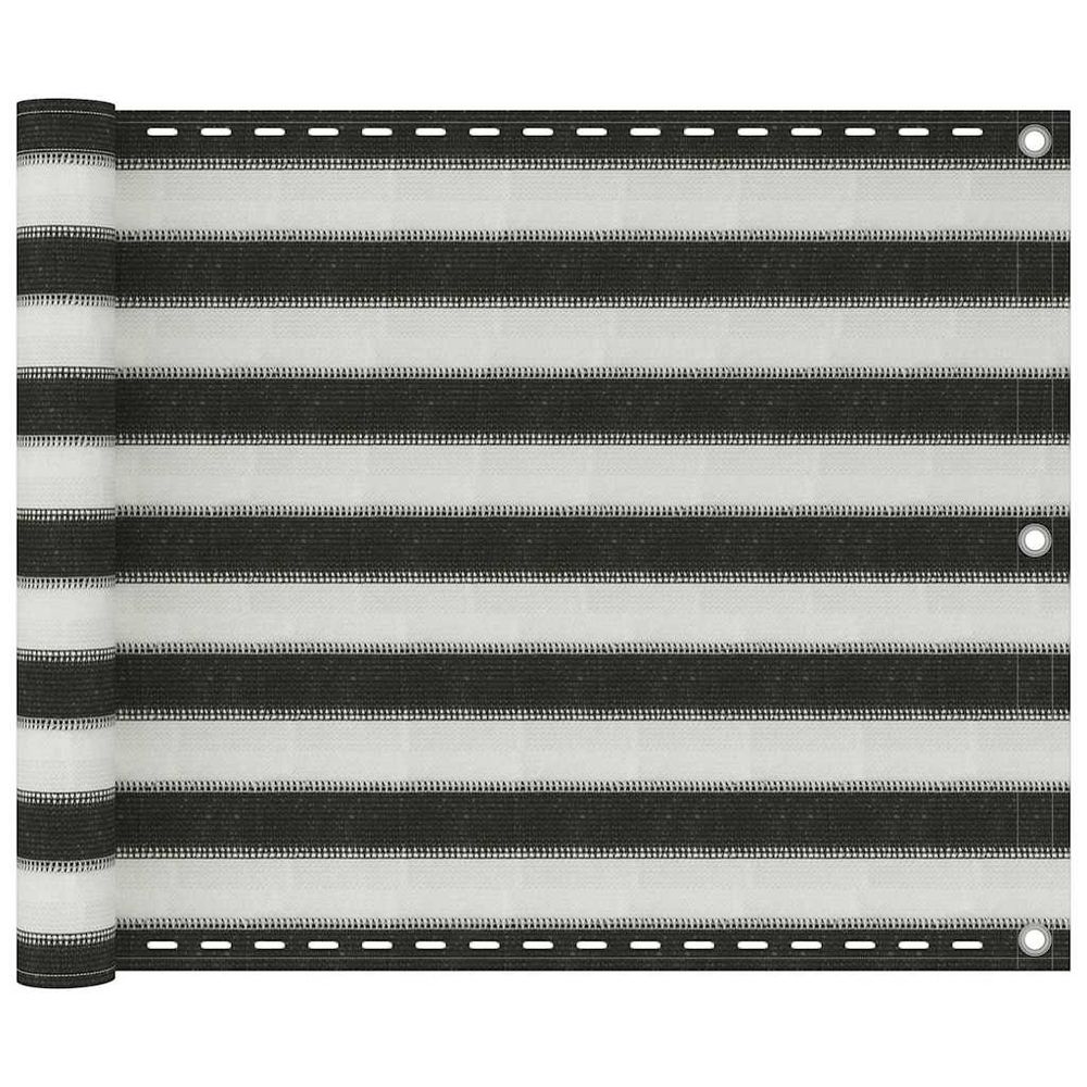 Écran de balcon pehd 75x500 cm anthracite et blanc