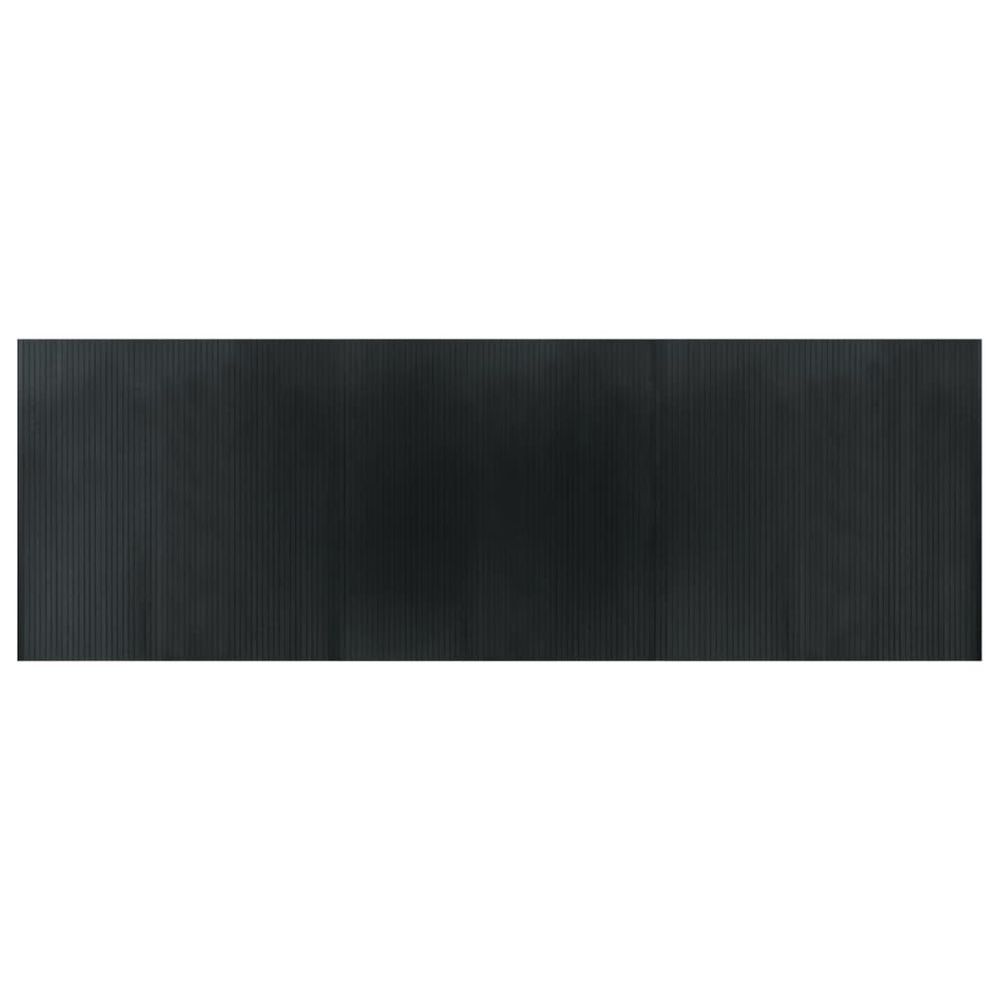 Tapis rectangulaire gris 100x300 cm bambou