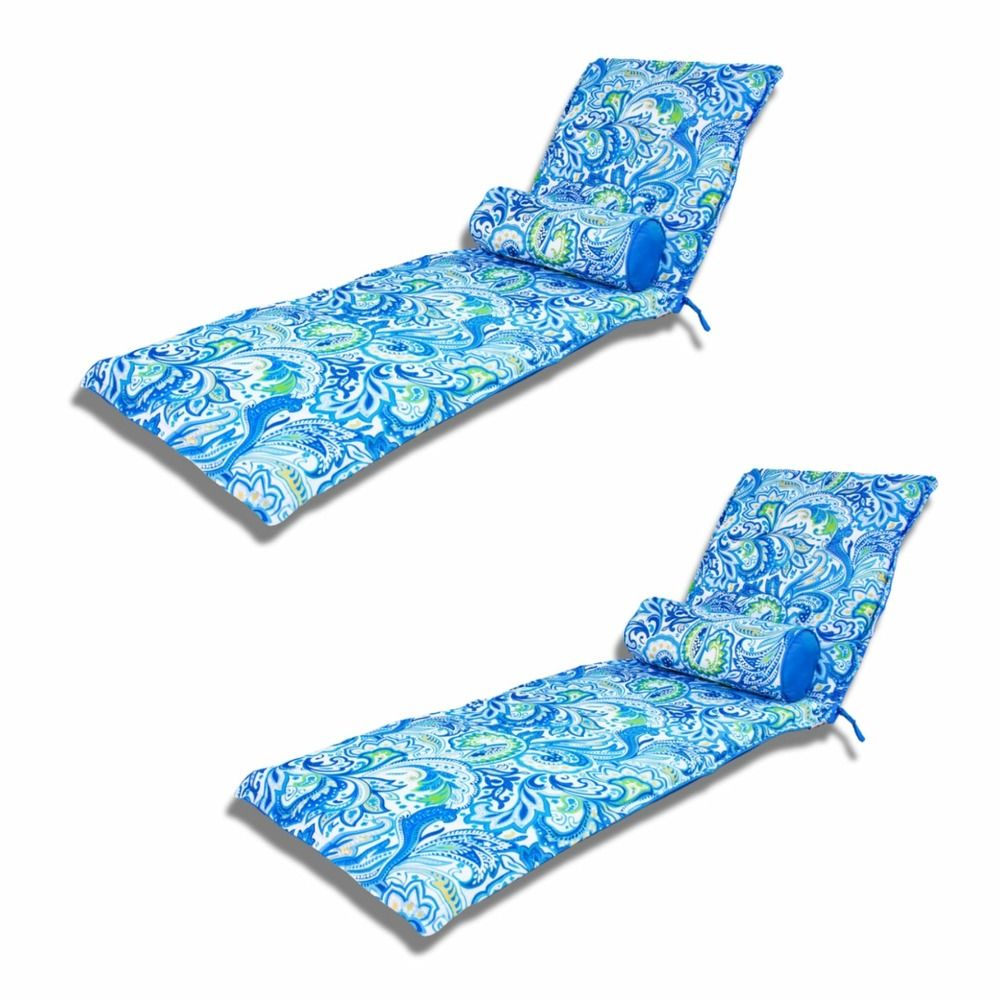 2 coussin pour chaise longue et traversin 195x60x5cm motif arabesque