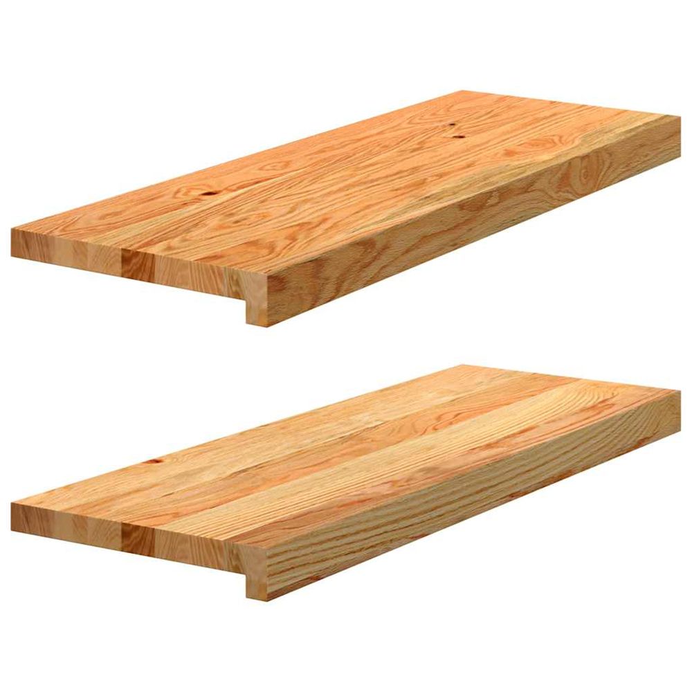 Marches d'escalier 2 pcs marron clair 70x30x2 cm chêne massif