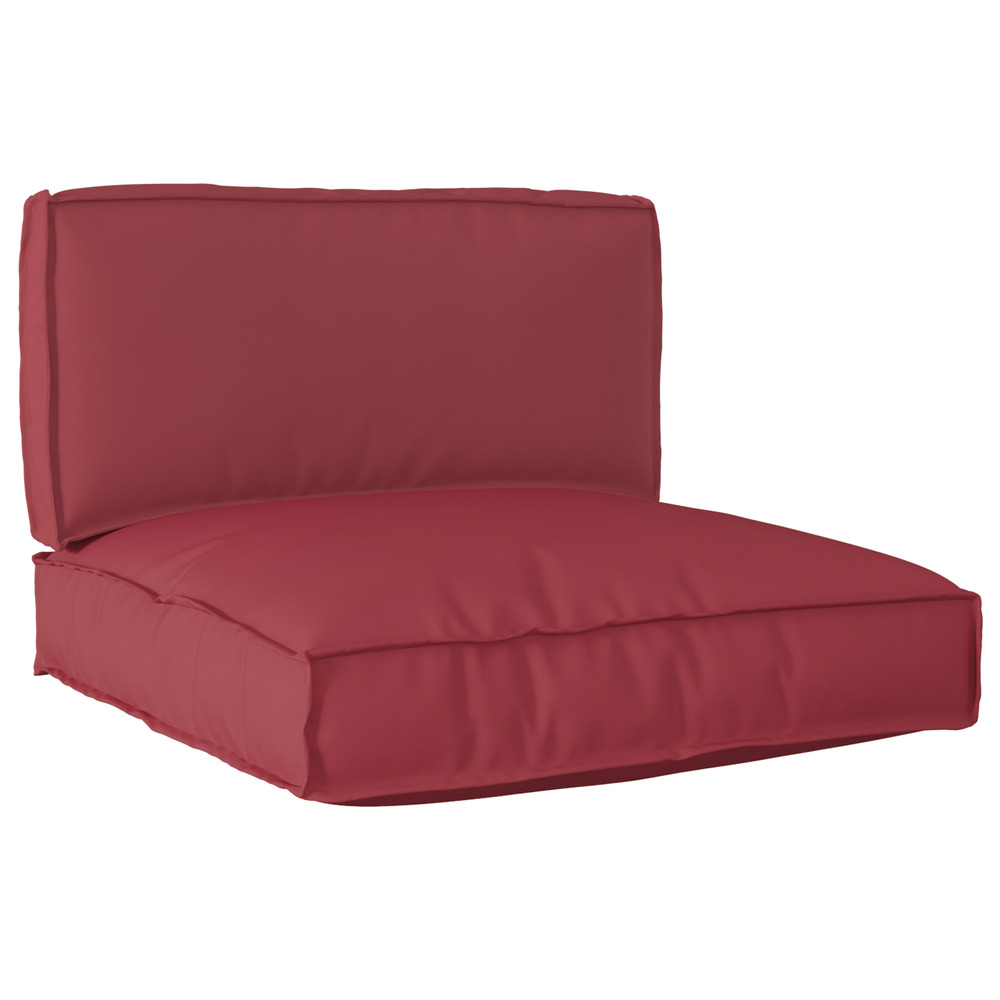 Set de coussins de palette 2 pcs rouge bordeaux 80 x 80 x 12 cm