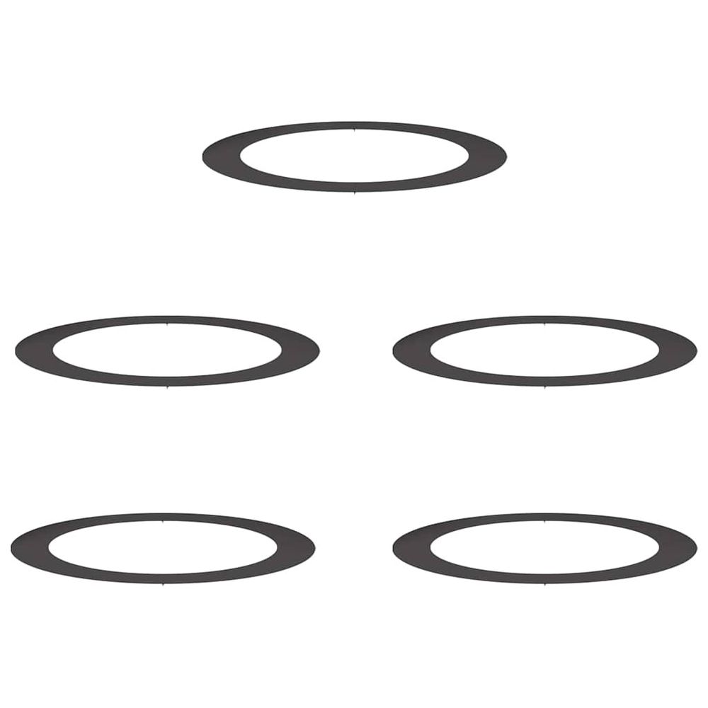 Adapté pour anneaux d'arbre plats 5 pc noir ø90/120 cm acier