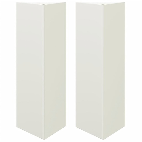 Jardinière bac lit surélevé plantes fleurs jardin terrasses lot de 2 triangulaire 30 x 26 x 75 cm acier blanc