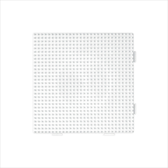 Plaque carré assemblage perles plastique midi blanche