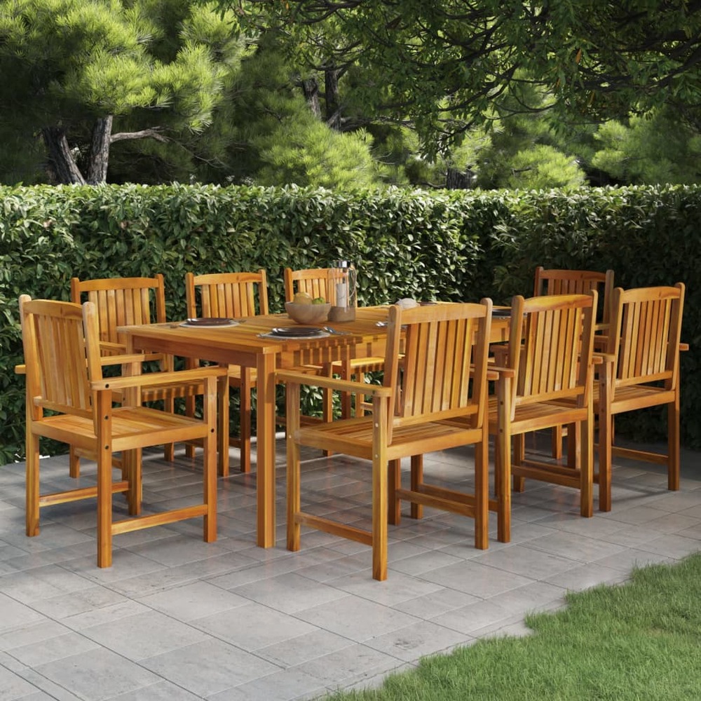 Ensemble à manger de jardin 9 pcs bois d'acacia massif