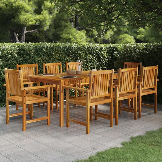 Ensemble à manger de jardin 9 pcs bois d'acacia massif