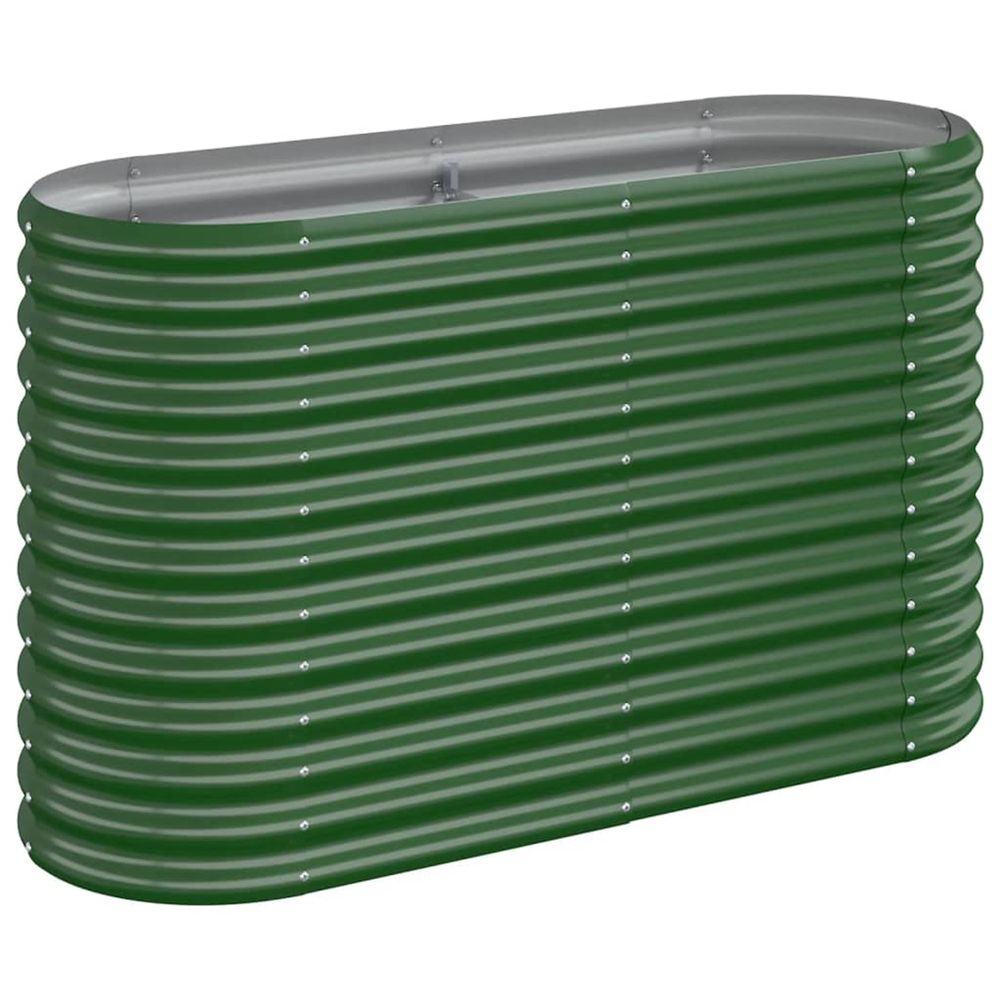 Lit surélevé de jardin acier galvanisé 114x40x68 cm vert