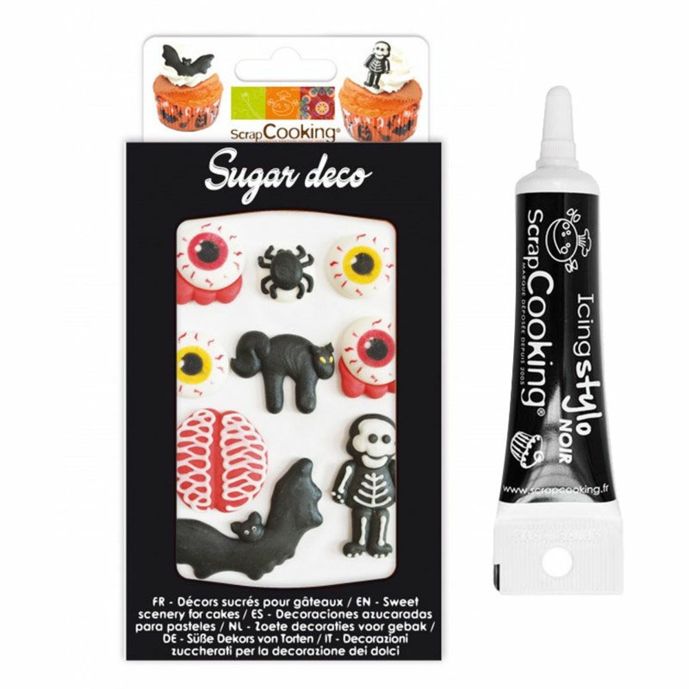 Décors sucrés horreur + stylo de glaçage noir