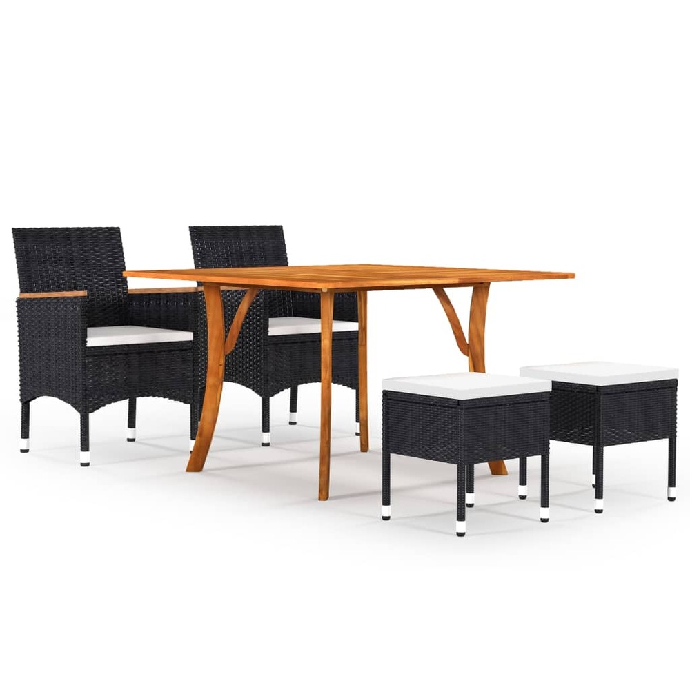Ensemble de salle à manger de jardin 5 pcs noir