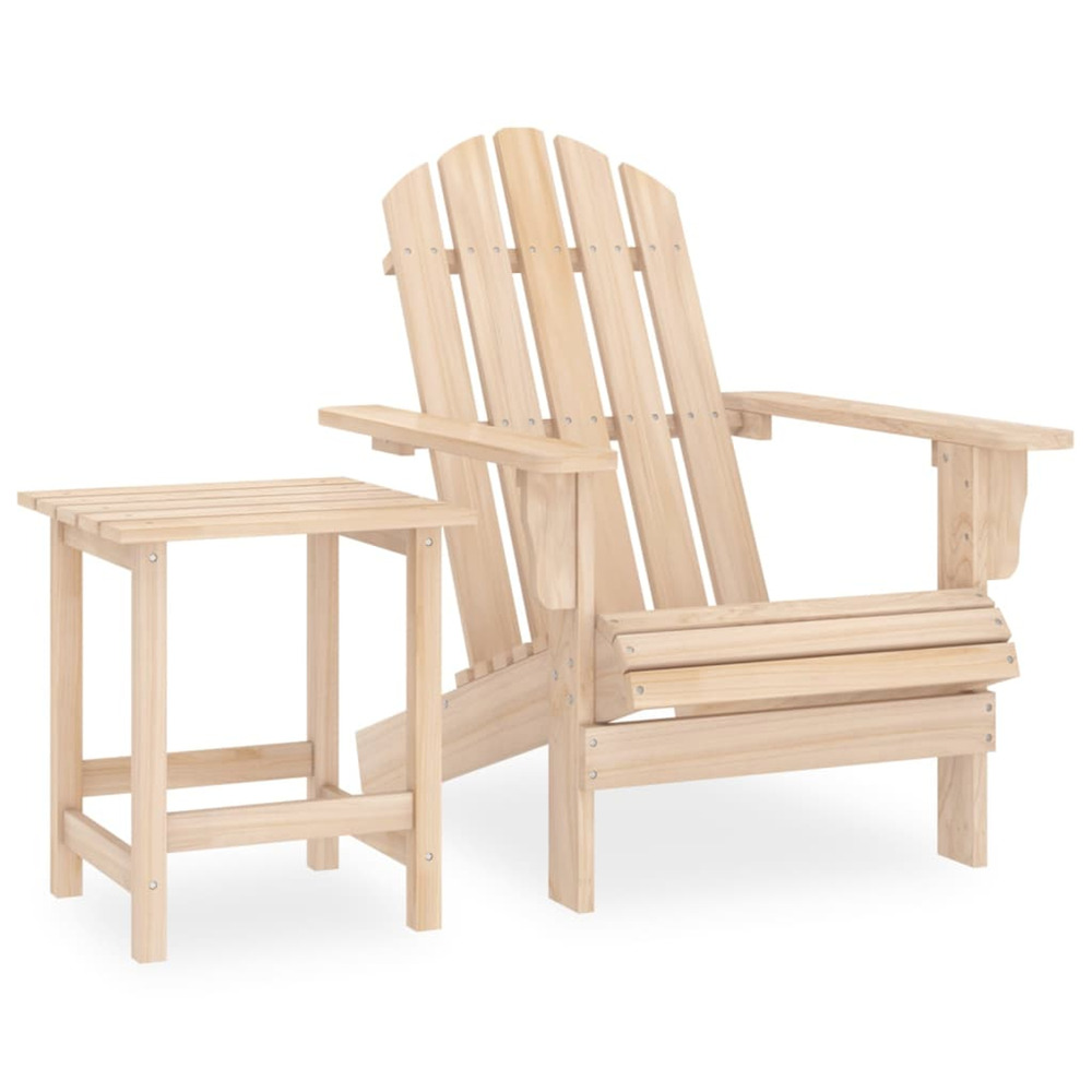 Chaise de jardin adirondack avec table bois de sapin massif