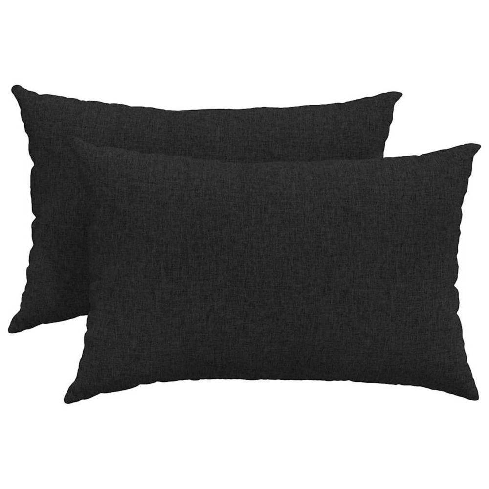 Coussins de canapé 2 pcs noir 60 x 40 cm tissu
