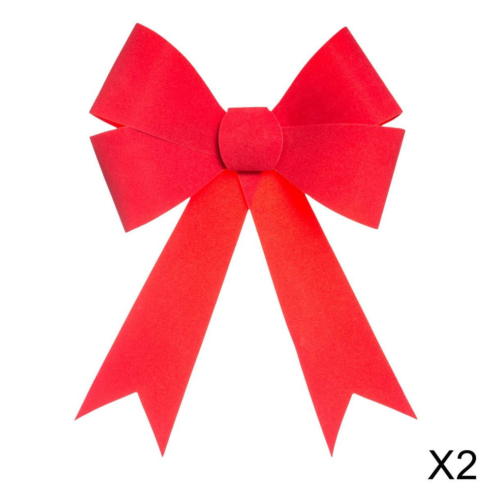 Lot de 2 nœuds déco 15x18cm velours