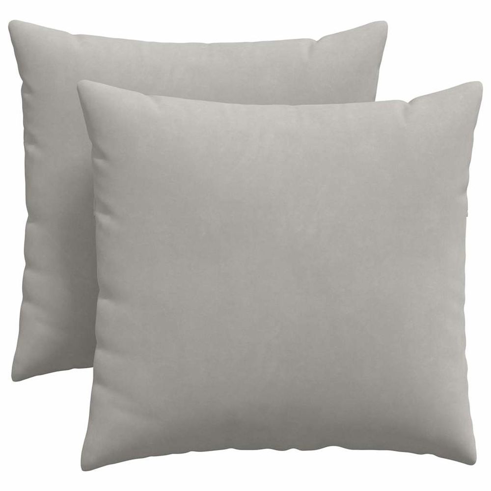 Coussins de canapé 2 pc tissu gris clair 45 x 45 cm