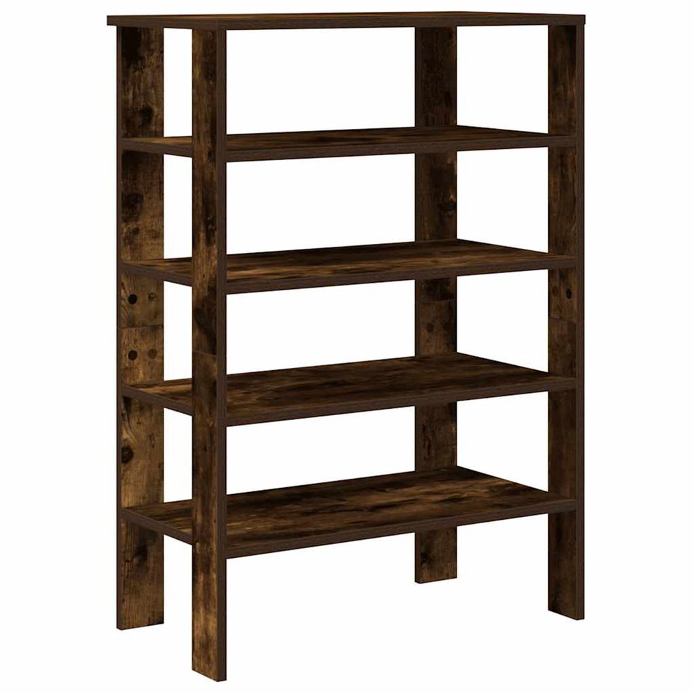 Étagère à chaussures chêne fumé 61x32x87,5 cm bois d'ingénierie