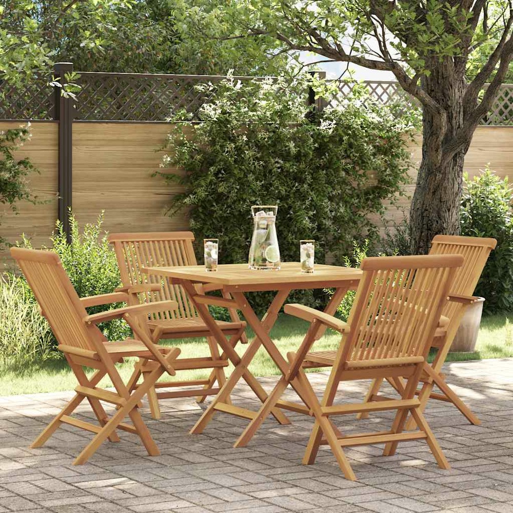 Salon de jardin 5 pcs bois de teck massif