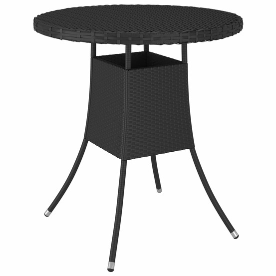 Table de jardin noir 70x70x73 cm résine tressée