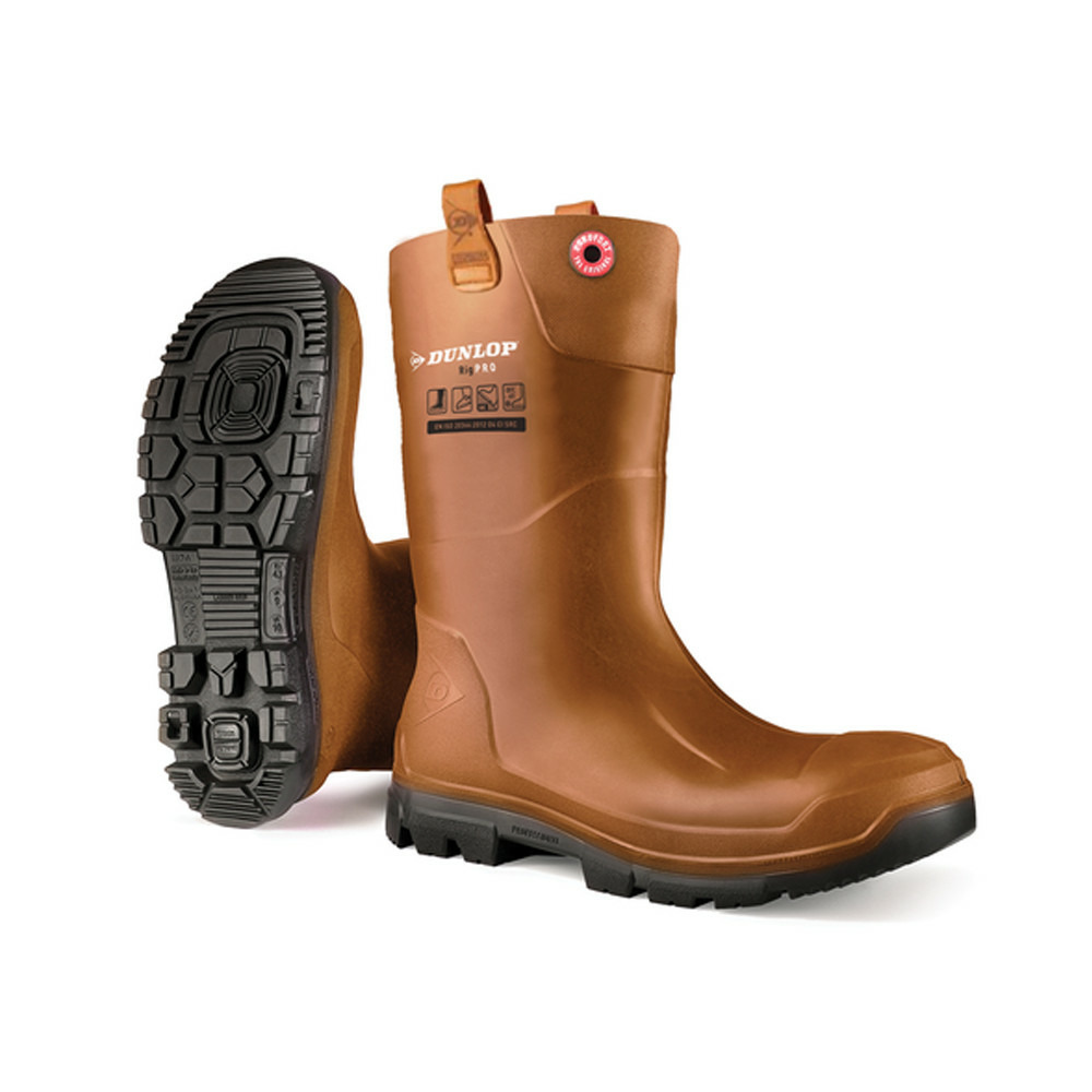 Botte de sécurité fourées rigair pro fur s5 sra src ci dunlop® marron noir p41 coverguard 9rfpo90041