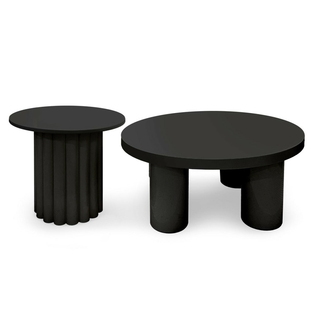 Lot de 2 tables basses rondes 