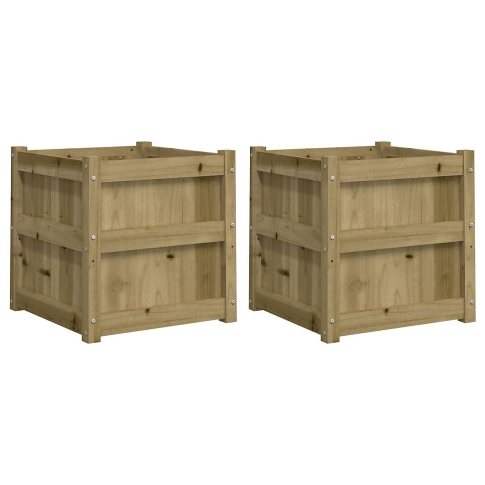 Jardinière d'extérieurs 2 pcs bois de pin imprégné
