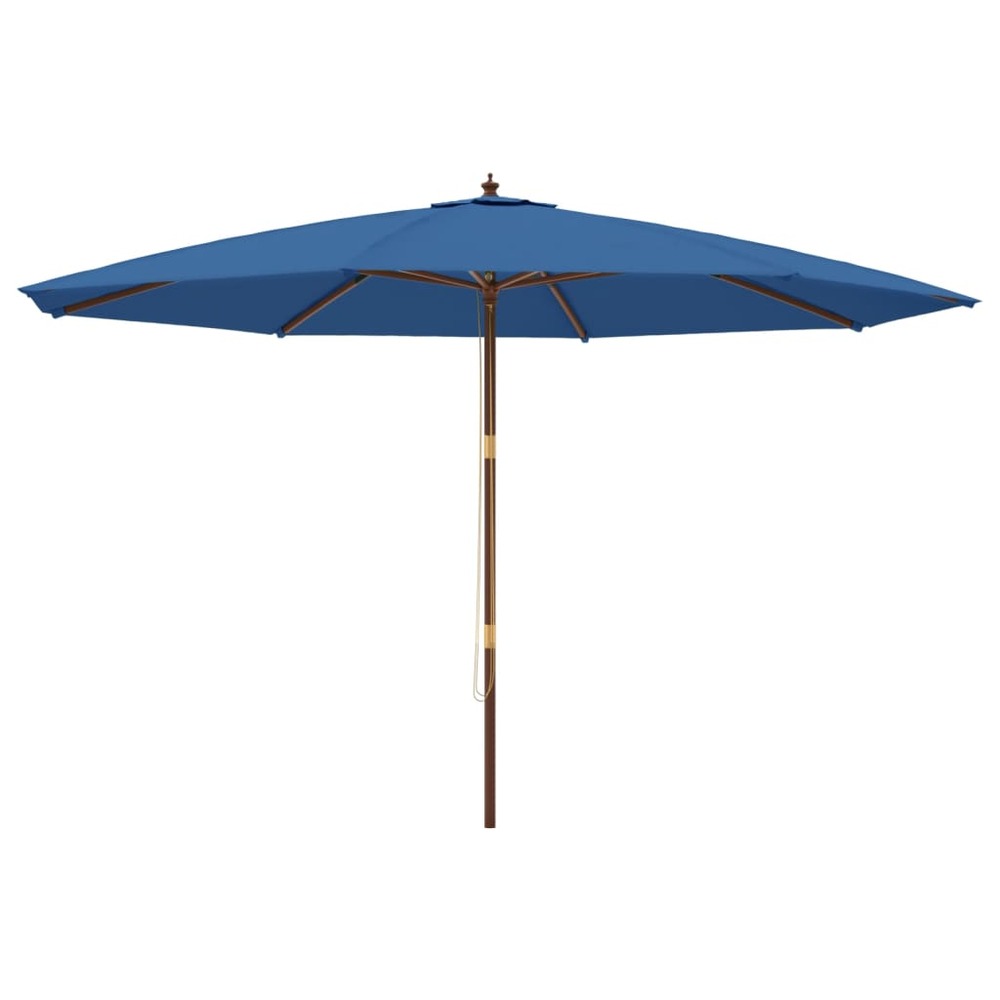 Parasol de jardin avec mât en bois bleu azuré 400x273 cm