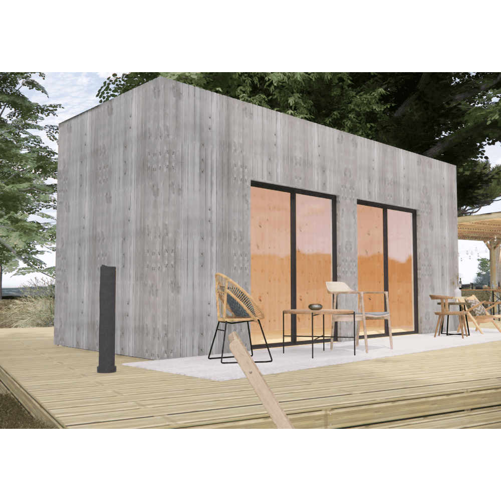 Bureau de jardin 4 saisons en bois 6,6 x 2,4 x 3,2 m / isolation re2020 avec plancher isolé / menuiseries alu k-line
