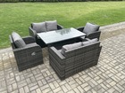 Rotin meubles jardin salle à manger en plein air patio hauteur réglable table élévatrice amour canapé chaises inclinables