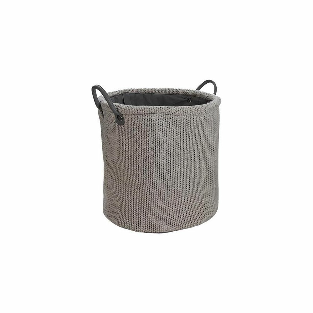 Corbeille à linge en laine doublure polyester taupe anthracite