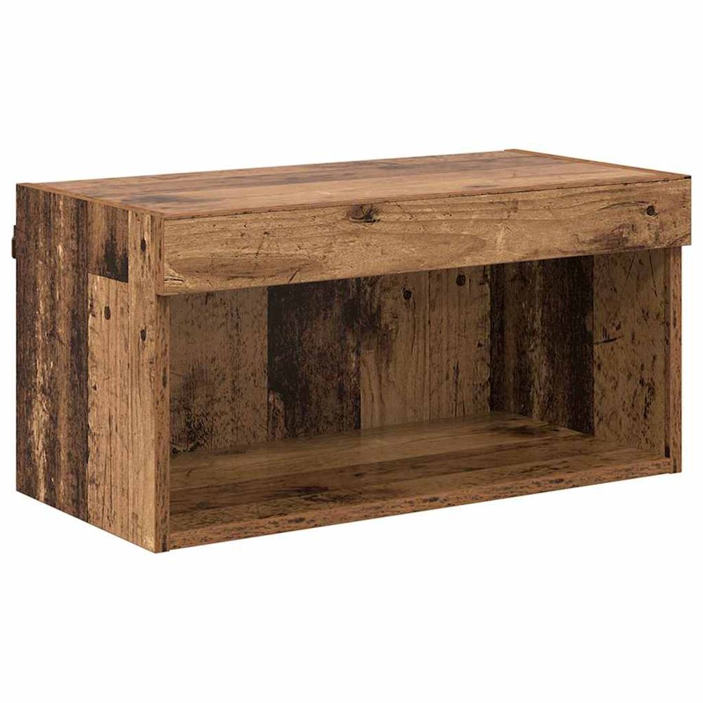 Ensemble meuble tv 60 x 30 x 30 cm bois ancien