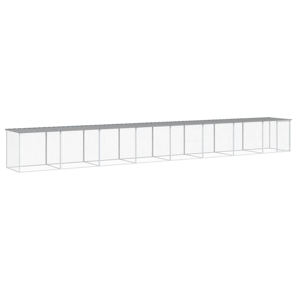 Poulailler avec toit gris clair 803x98x90 cm acier galvanisé