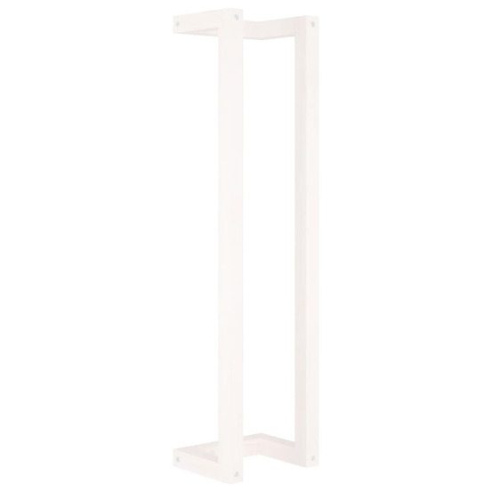 Porte-serviette blanc 23x18x90 cm bois de pin massif