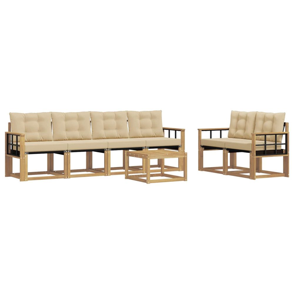 Ensemble de canapés d'extérieur 7 pc blanc et beige