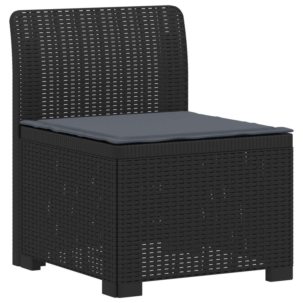 Canapé de jardin 1 place avec coussin look rotin pp anthracite