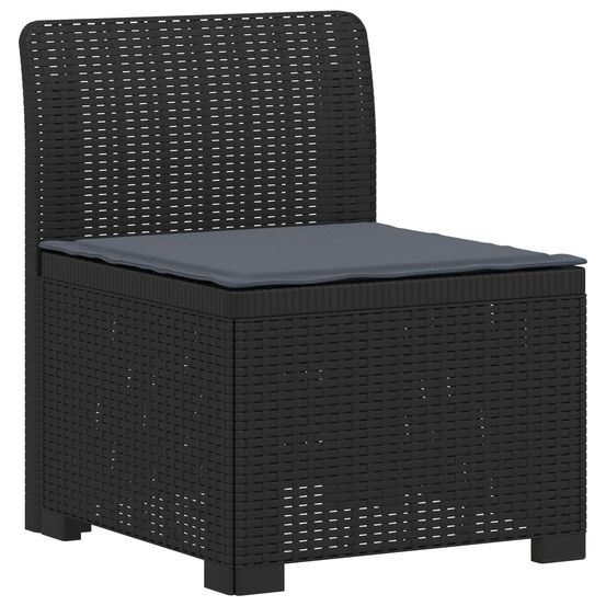 Canapé de jardin 1 place avec coussin look rotin pp anthracite
