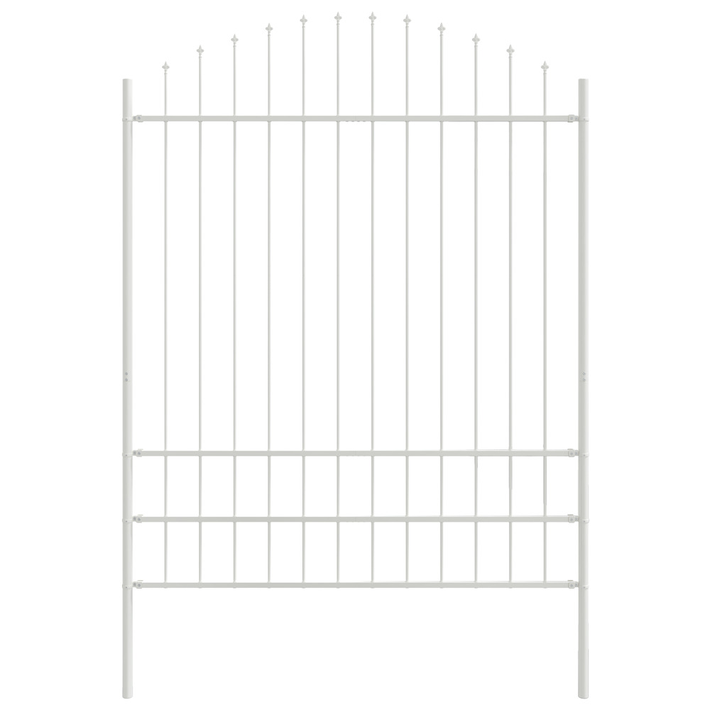 Clôture de jardin avec un haut arrondi blanc 1,7x2 m en acier