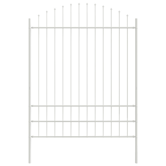 Clôture de jardin avec un haut arrondi blanc 1,7x2 m en acier