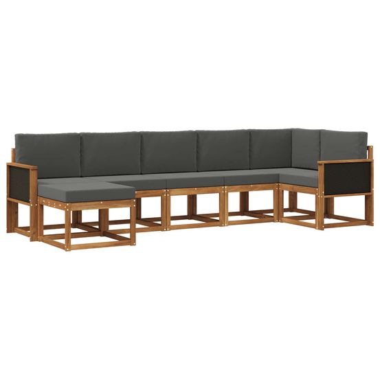 Ensemble de canapés d'extérieur 7 pc naturel et anthracite