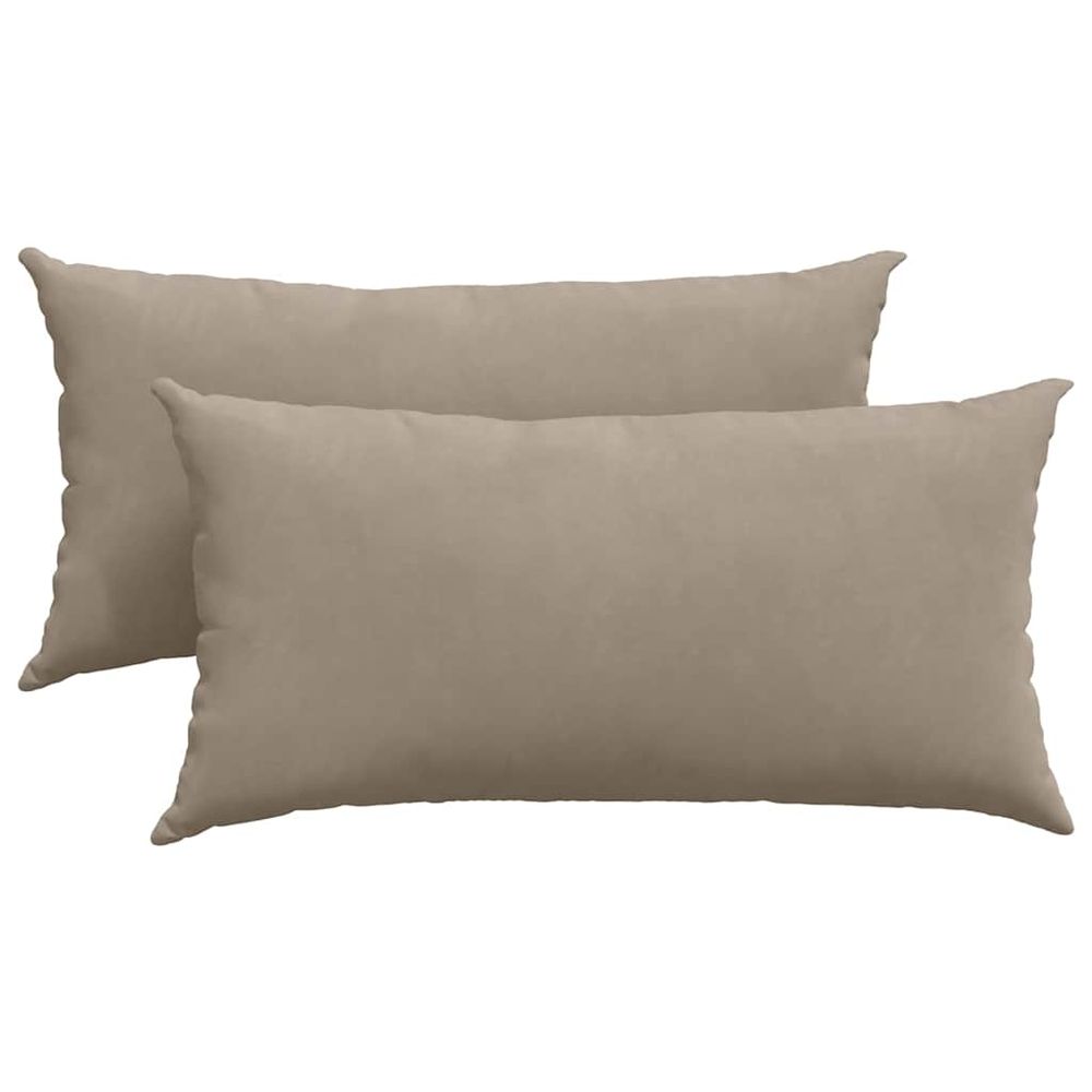 Coussins de canapé 2 pc tissu taupe 80 x 40 cm