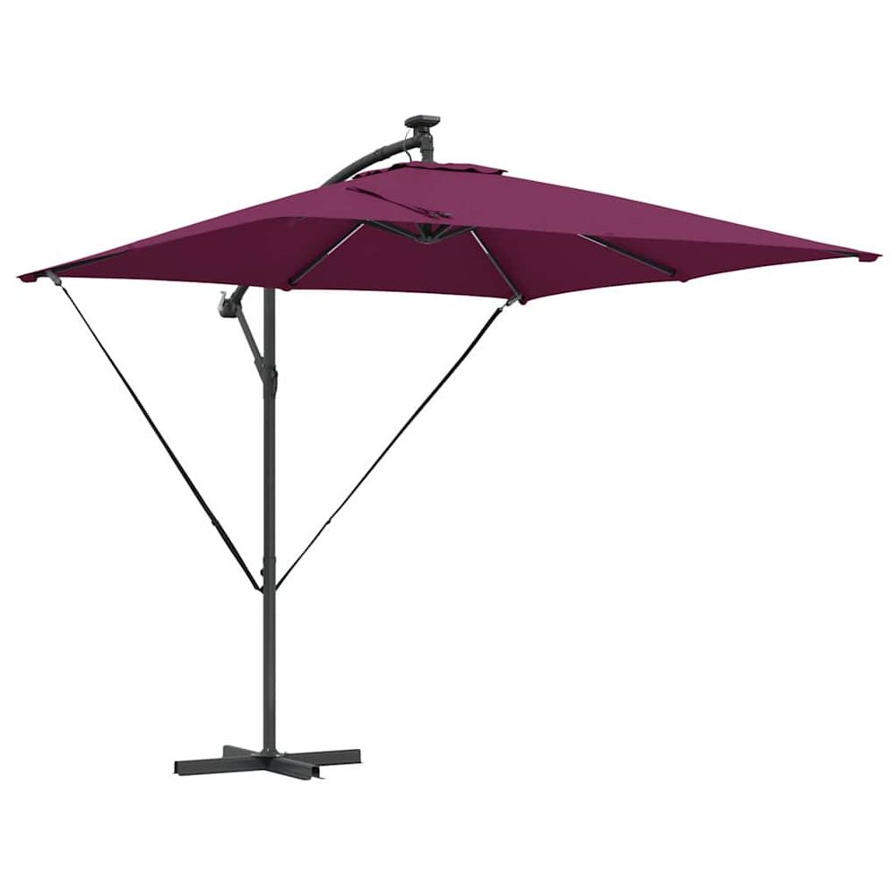 Parasol bordeaux 249 x 249 x 250 cm polyester et aluminium