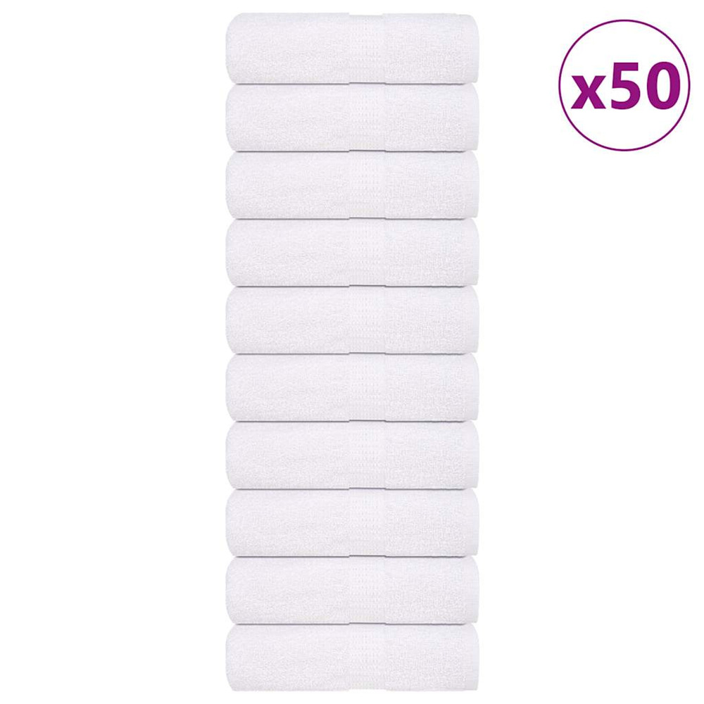 Serviettes de toilette 50 pièces frogn blanc 30x30 cm 100 % coton