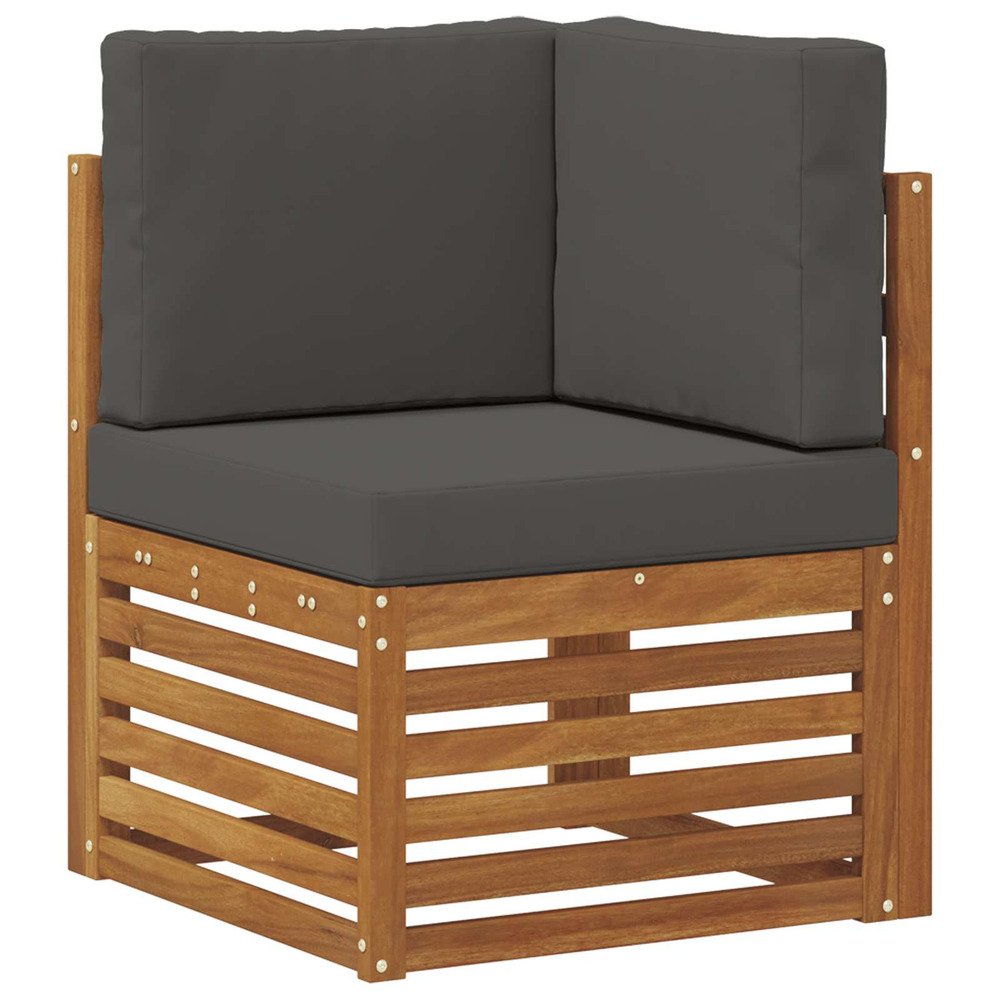 Canapé d'angle extérieur bois d'acacia massif naturel