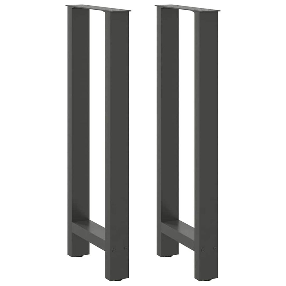 Pieds de table de bar anthracite 2 pièces 50 x (100-101) cm acier