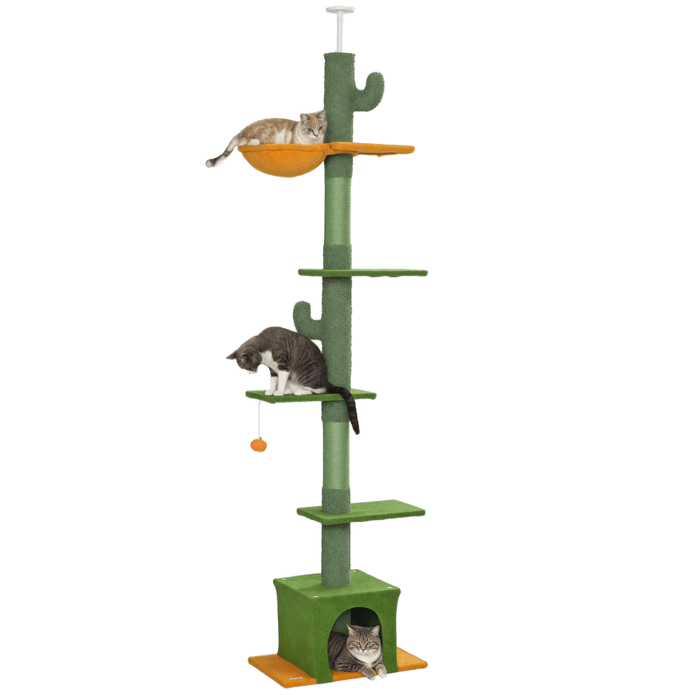 Arbre à chat plafond panneaux de particules intérieur hauteur ajustable 275cm vert