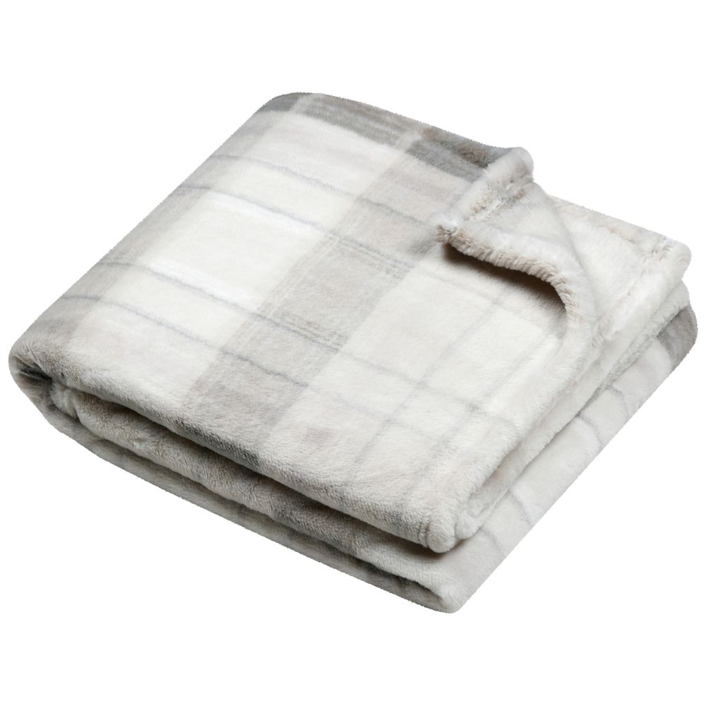 Lovely casa - plaid à carreaux écossais en fausse fourrure