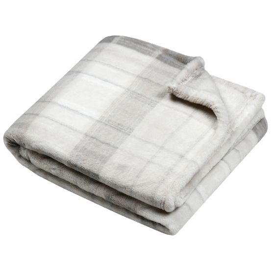 Lovely casa - plaid à carreaux écossais en fausse fourrure