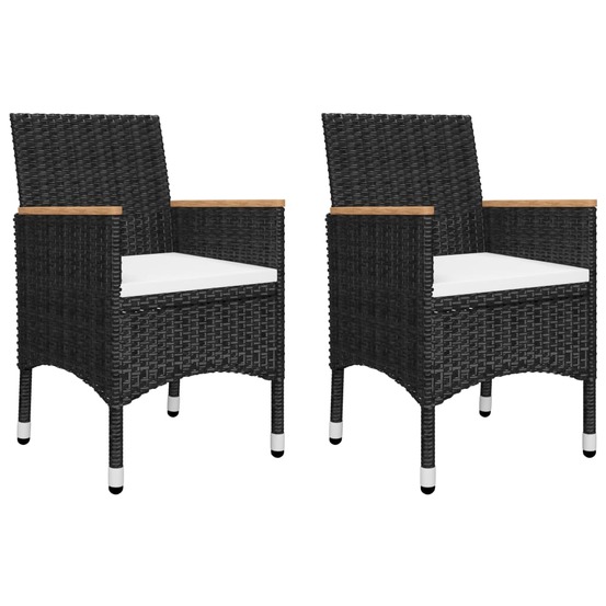 Ensemble à manger de jardin 3 pcs noir