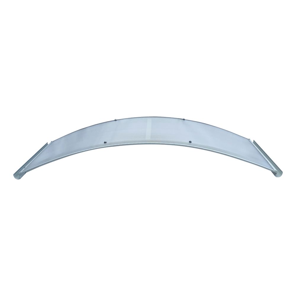 Auvent de porte aluminium rodeo r-150 – 150 x 70 cm, cadre gris clair ral 7035, toit transparent