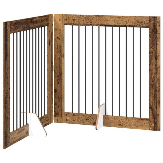 Porte de chien pliable avec supports 2 pc bois ancien 200,5 cm