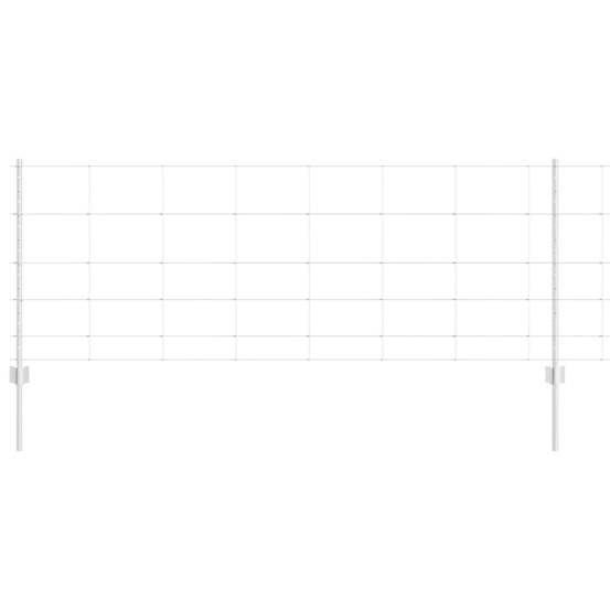 Clôture avec poteau argenté 0,8 x 100 m acier