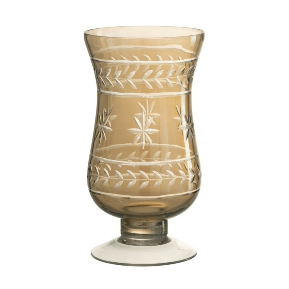 Vase moderne en verre gris 11.5x11.5x22 cm