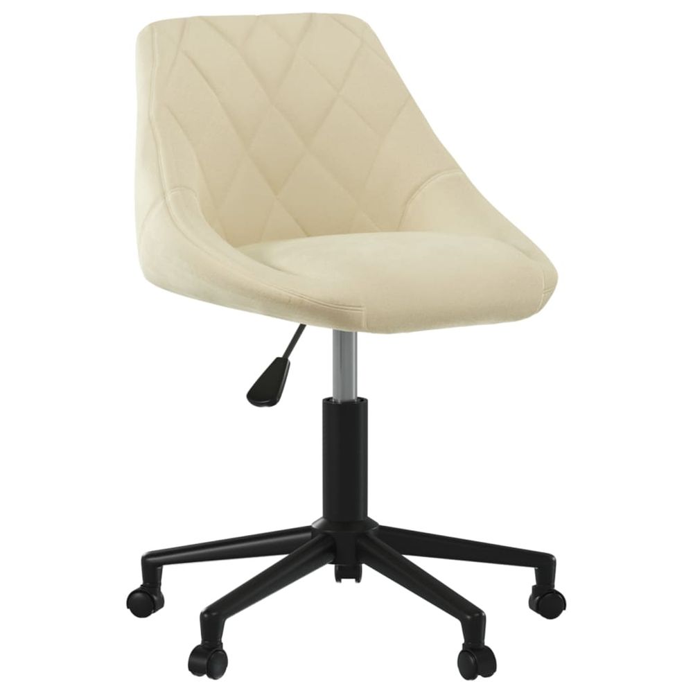 Chaise pivotante de bureau crème velours